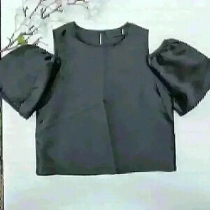 Blaque Label Black Woven Cold Shoulder Top